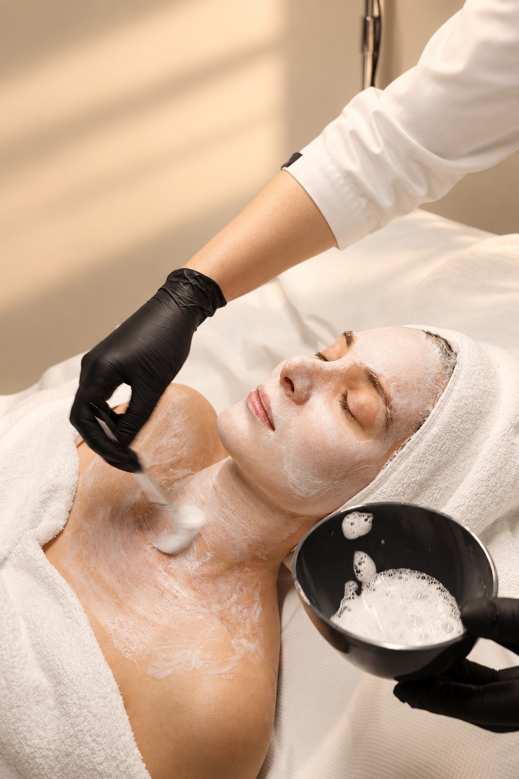 Pulizia viso · detersione e maschera